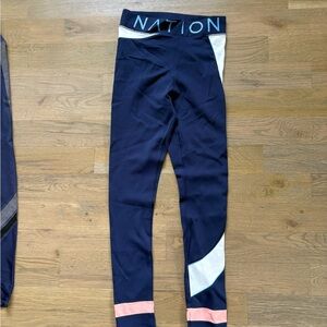 P.E Nation Navy and Pink leggings